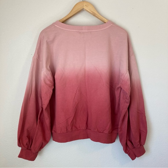 Young Fabulous and Broke Ombré Tie Dye Puff Balloon Sleeve Pullover Sweatshirt - Picture 5 of 5